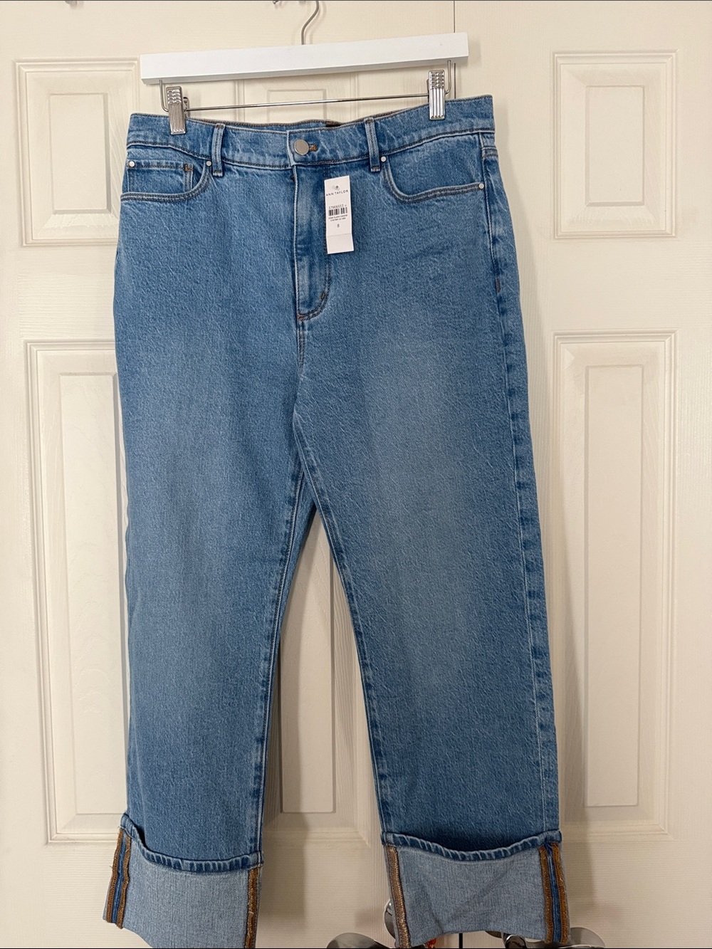 NWT Ann Taylor Straight Leg Cuff Jeans